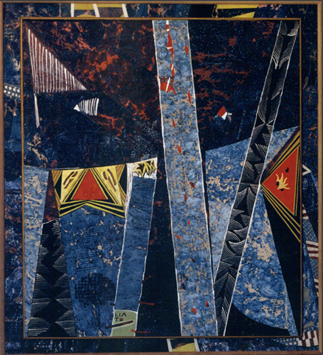 Composizione, 2001, tecnica mista su legno
