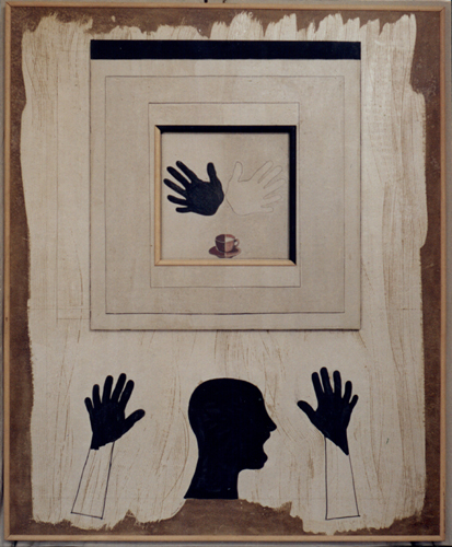 Evocativo, 2002, tecnica mista su legno