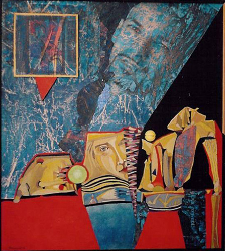 Giocate con noi, 2002, tecnica mista su legno