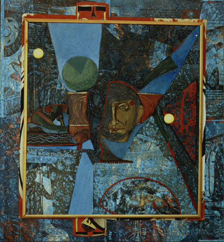 Le mie lune, 2002, tecnica mista su legno