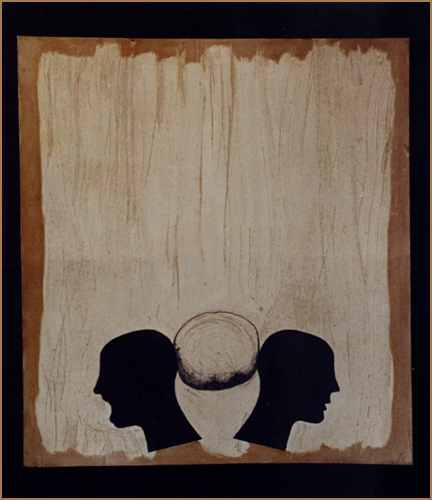 Separazione, 2000, tecnica mista su legno
