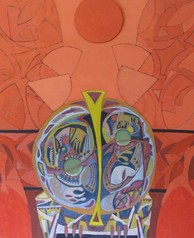 Opera di Giovanni Manganaro, 2005, tecnica mista, cm 82 × 68
